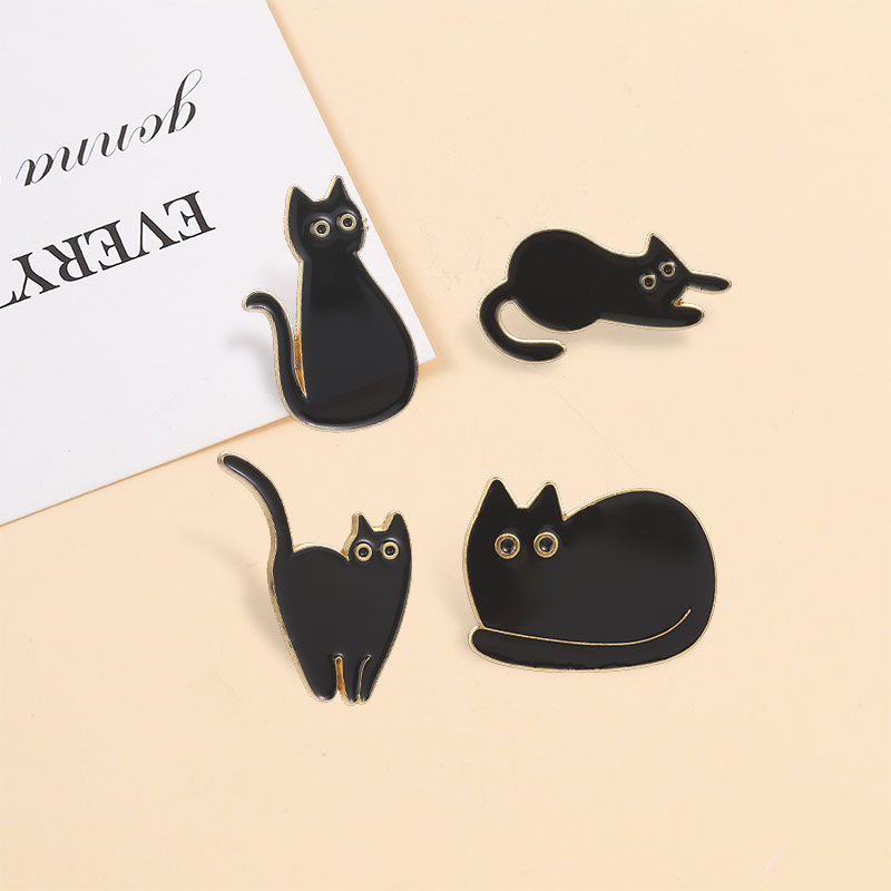 Cute Big Eyes Black Cat Enamel - đánh giá và giá Edc Everyday Carry Knives