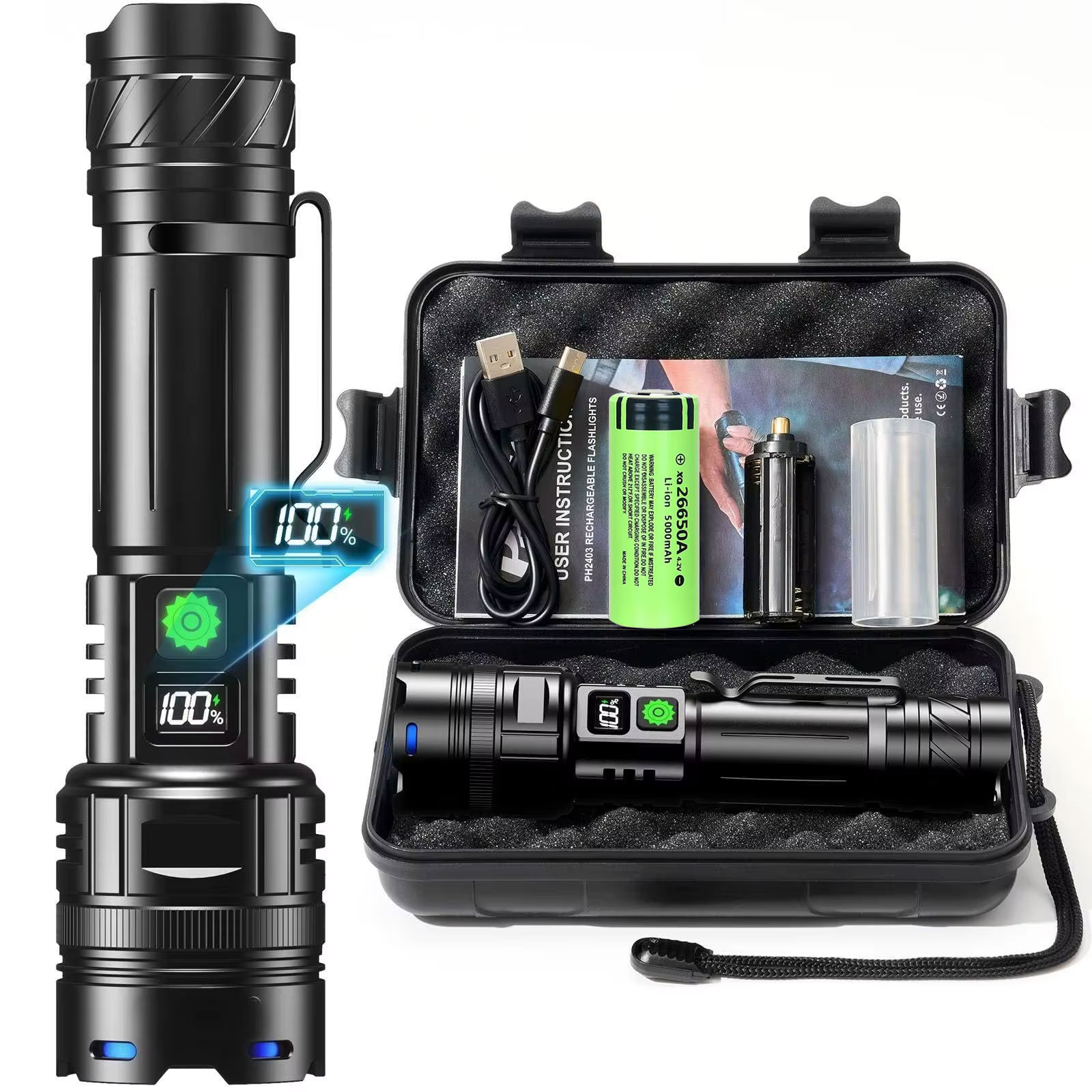 High Power LED Flashlight USB  - đánh giá và giá Edc Carry Pen