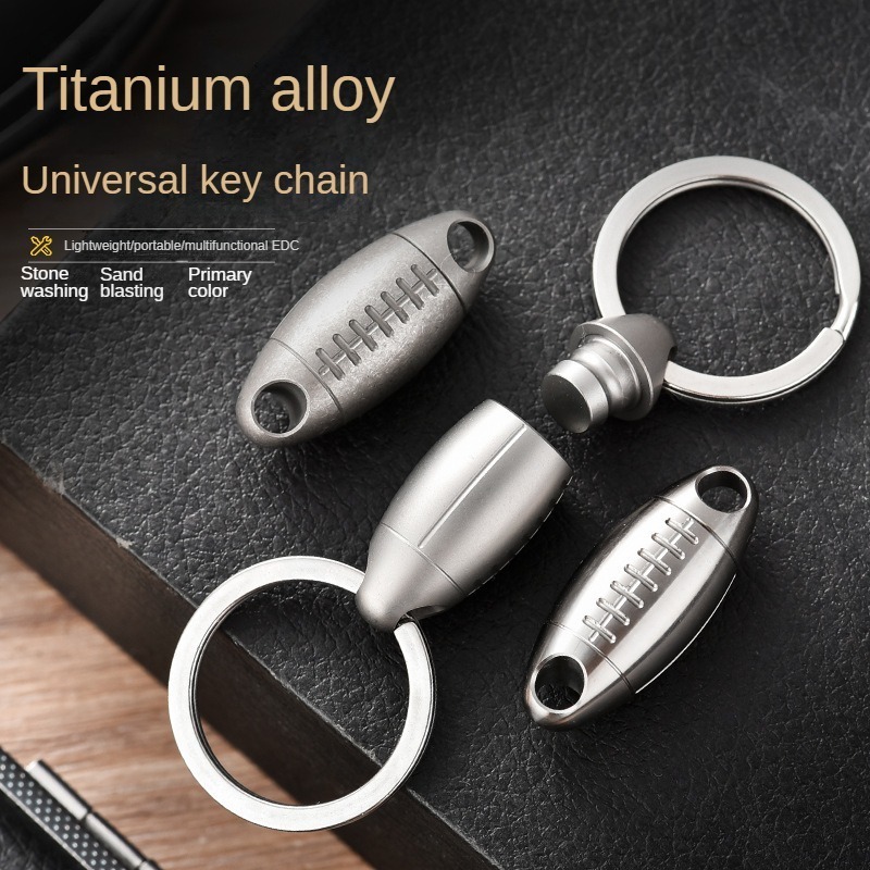 Titanium Rugby Shape Keychain  - đánh giá và giá Edc Carry Accessories