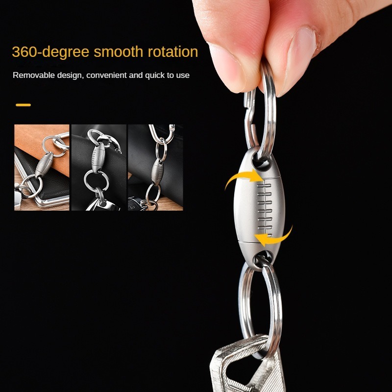 Titanium Rugby Shape Keychain  - đánh giá và giá Edc Carry Accessories